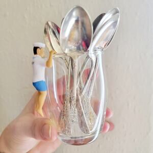 Set of 8 Silverplate Pudding Spoons